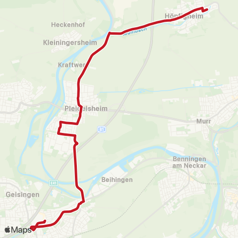 VVS Freiberg (N) - Pleidelsheim - Höpfigheim (Schülerverkehr) map