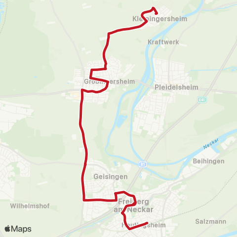 VVS Freiberg (N) - Großingersheim - Kleiningersheim map