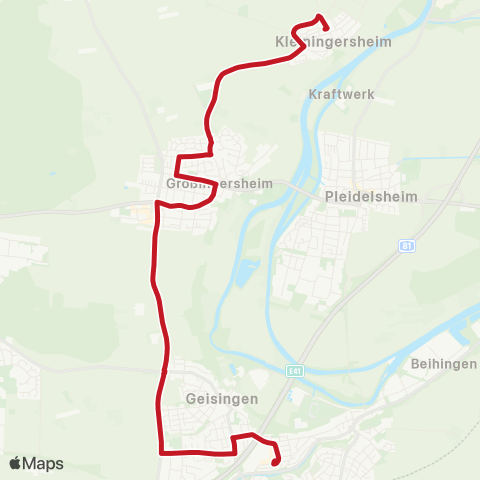 VVS Freiberg (N) - Großingersheim - Kleiningersheim (Schülerverkehr) map