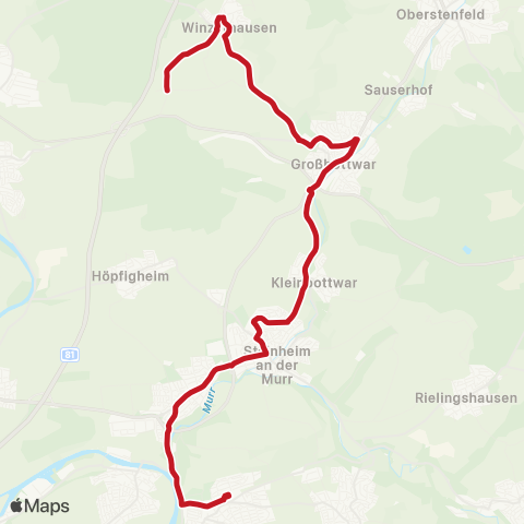 VVS Winzerhausen - Großbottwar - Steinheim - Marbach (N) map