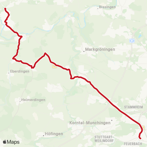 VVS Feuerbach - Schwieberdingen - Vaihingen (E) map