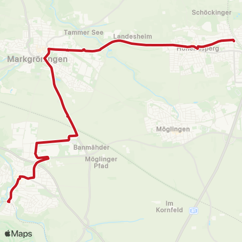 VVS Asperg - Markgröningen - Schwieberdingen map