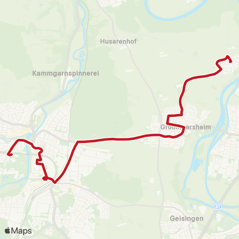 VVS Kleiningersheim - Großingersheim - Bietigheim (Schülerverkehr) map