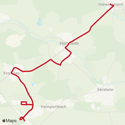 VVS Vaihingen (E) - Ensingen - Horrheim - Hohenhaslach map