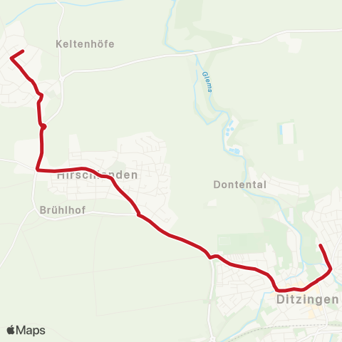 VVS Schöckingen - Hirschlanden - Ditzingen (Schülerverkehr) map