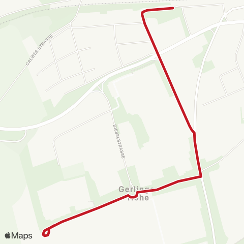 VVS Ditzingen Bahnhof Süd - Gewerbegebiet Süd map