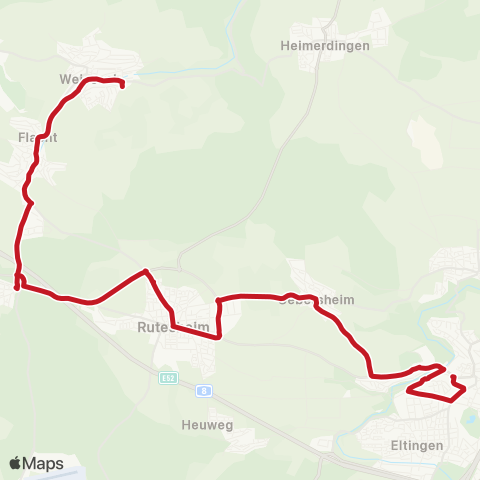 VVS Weissach - Rutesheim - Leonberg map