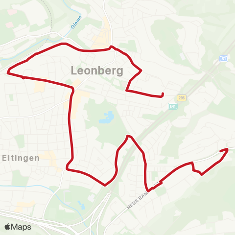 VVS Leonberg Blosenbergkirche - Bahnhof - Ramtel map