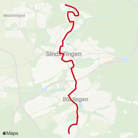 VVS Böbl. Diezenhalde - ZOB - Sindelf. ZOB - Eichholz map