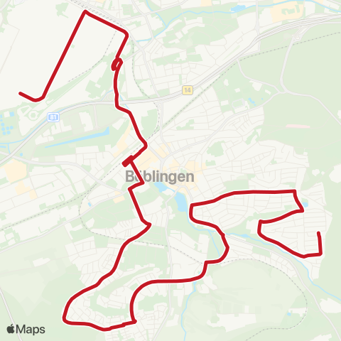 VVS Böblingen ZOB - Mercedes-Benz-Werk map
