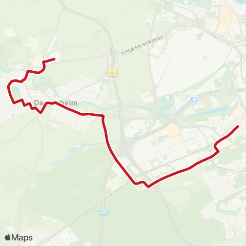 VVS Böblingen ZOB - Herrenberger Straße - Dagersheim - Darmsheim Inneres Bühl - Häslach map