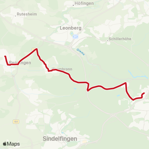 VVS Universität - Büsnau - Warmbronn - Renningen map