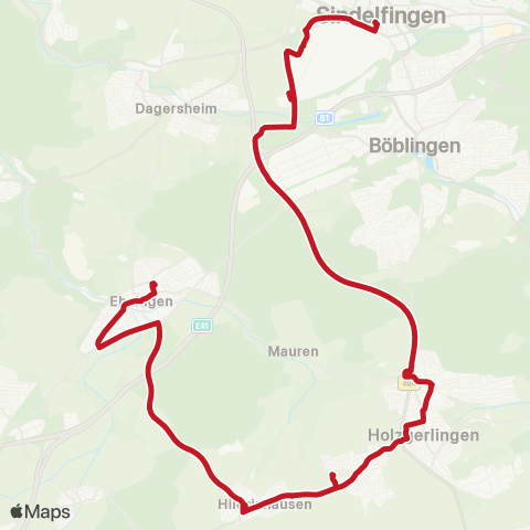 VVS Ehningen - Hildrizhausen - Altdorf Holzgerlingen Friedhof  ( - Sindelfingen ZOB) map