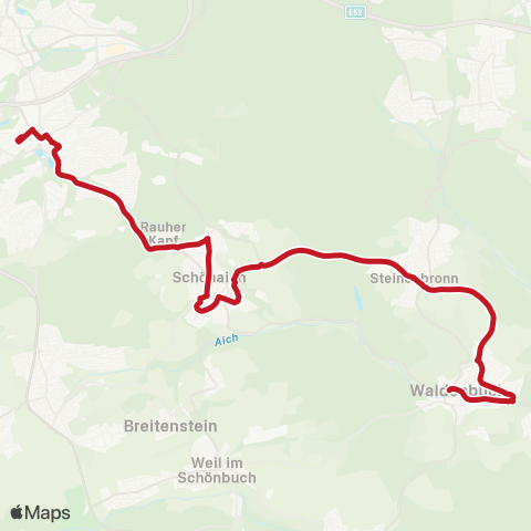 VVS Böblingen - Schönaich - Steinenbronn ( - Waldenbuch Schloss) map