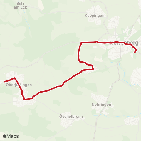 VVS Schülerverkehr Nagold - Herrenberg map