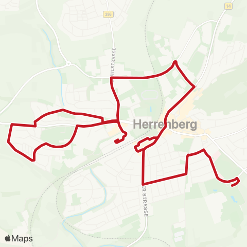 VVS Herrenberg Hallenbad - ZOB - Nord - West - Kalkofenstraße map