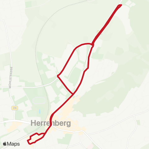 VVS Herrenberg ZOB - Polizeihochschule - Herrenberg ZOB map