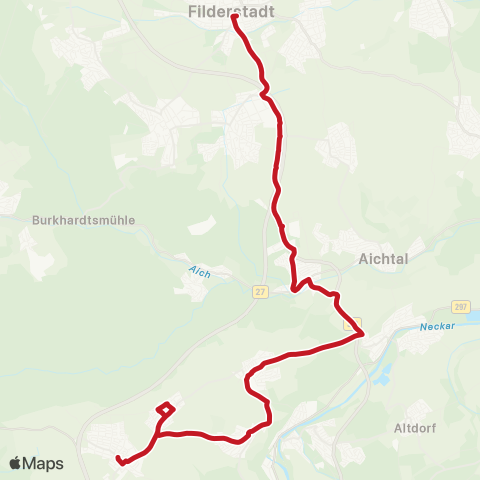VVS Bernhausen - Aich - Schlaitdorf - Altenriet - Walddorfhäslach map
