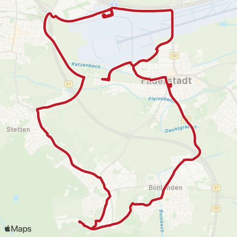 VVS Bernhausen - Bonlanden - Stetten - Flughafen / Messe - Bernhausen map