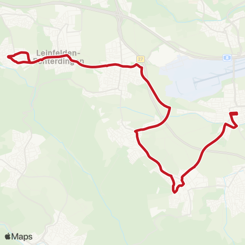 VVS Bernhausen - Plattenhardt - Echterdingen - Musberg map