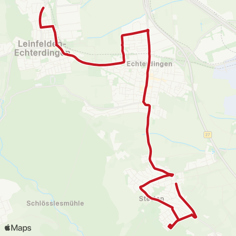 VVS Musberg - Leinfelden - Echterdingen - Plattenhardt (Schülerverkehr) map