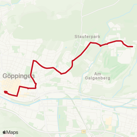 VVS Göppingen ZOB - Friedhof - Stauferpark - Lise-Meitner-Straße map