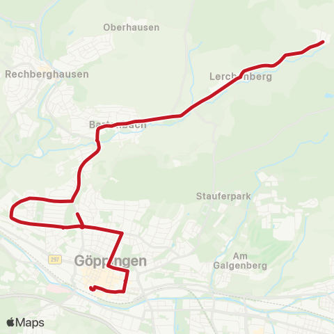 VVS Göppingen ZOB - Bartenbach - Hohrein Ortsmitte map