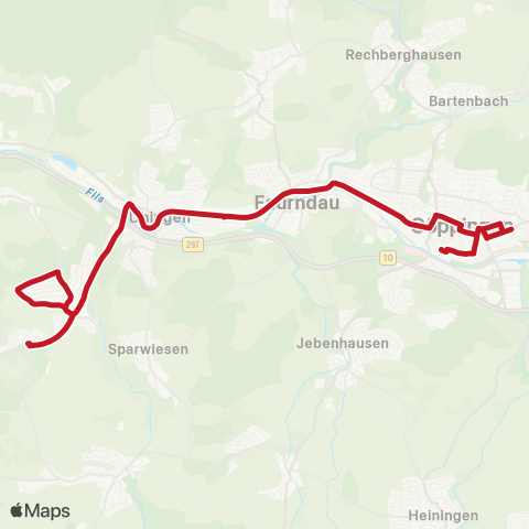 VVS Göppingen - Faurndau - Uhingen - Albershausen map