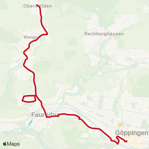 VVS Göppingen - Faurndau - Wangen - Oberwälden map