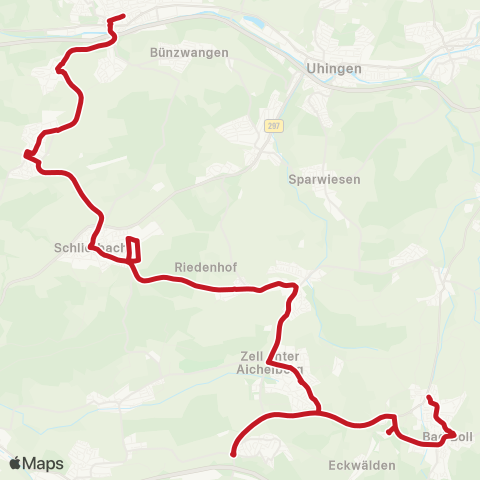 VVS Ebersbach - Weiler - Roßwälden - Schlierbach - Bad Boll map