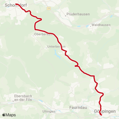 VVS Göppingen - Rechberghausen - Adelberg - Schorndorf map
