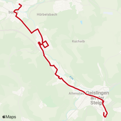 VVS Süßen - Gingen - Geislingen Stadtkirche map