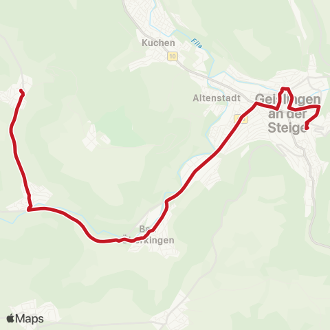 VVS Geislingen Stadtkirche - Unterböhringen map