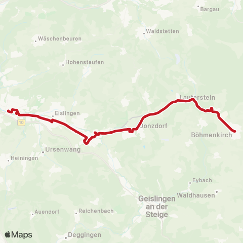 VVS Göppingen ZOB - Süßen - Donzdorf - Böhmenkirch map