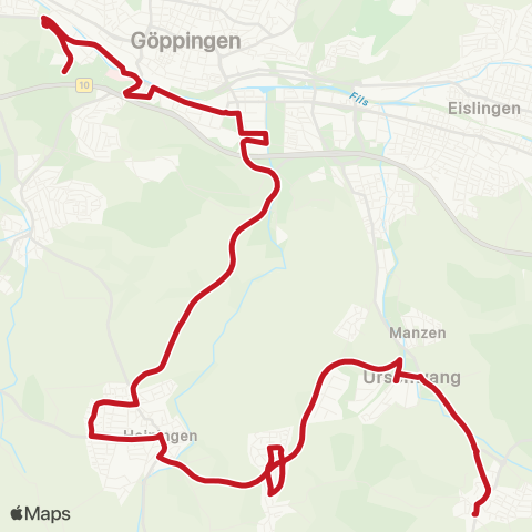 VVS Göppingen ZOB - Süßen ZOB map