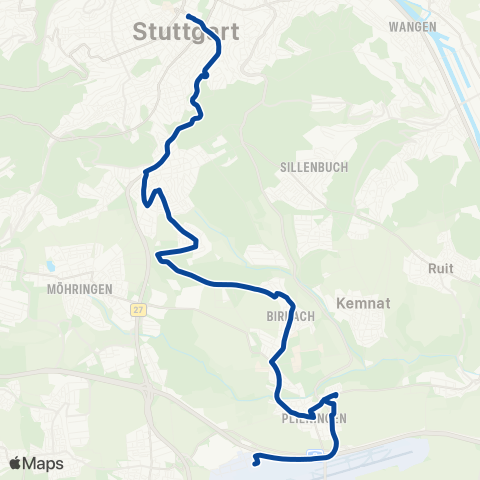VVS Schlossplatz - Plieningen - Schlossplatz map