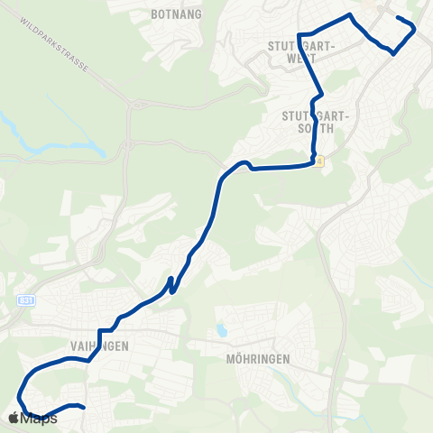 VVS Schlossplatz - Rohrer Höhe - Schlossplatz map