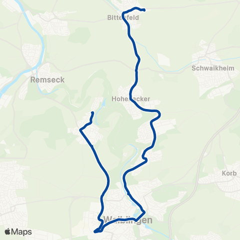 VVS Bittenfeld - Hohenacker - Neustadt - Waiblingen - Hegnach map