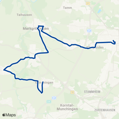 VVS Ludwigsburg - Möglingen - Markgröningen - Schwieberdingen - Hemmingen - Münchingen map