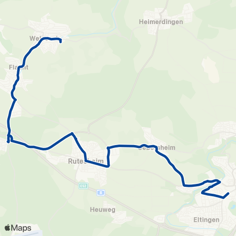 VVS Leonberg - Gebersheim - Rutesheim - Perouse - Flacht - Weissach map