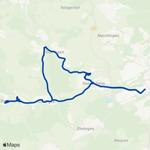 VVS Böblingen - Dagersheim - Aidlingen - Deufringen - Dagersheim - Böblingen map