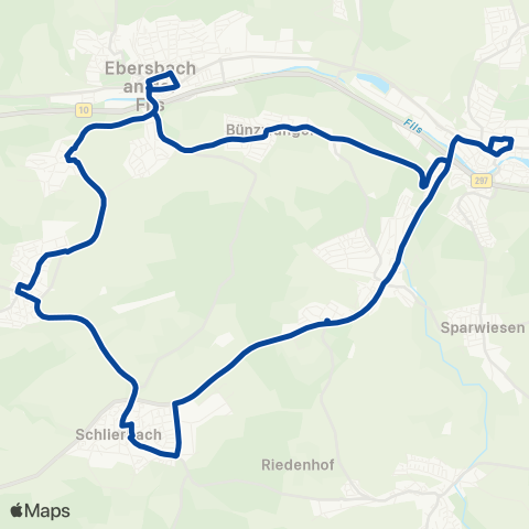 VVS Uhingen - Schlierbach - Ebersbach - Uhingen map