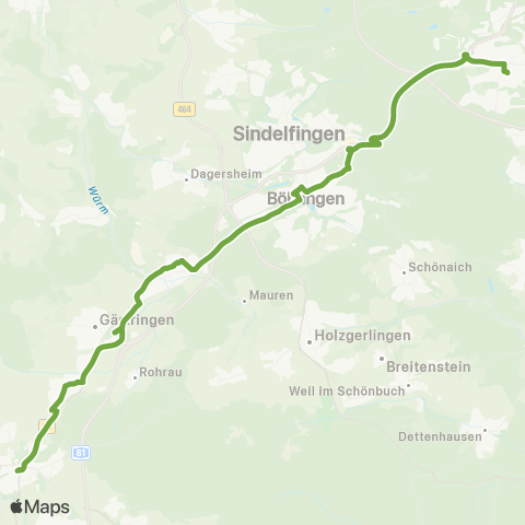 VVS Kirchheim (T) - Plochingen (Schienenersatzverkehr) map