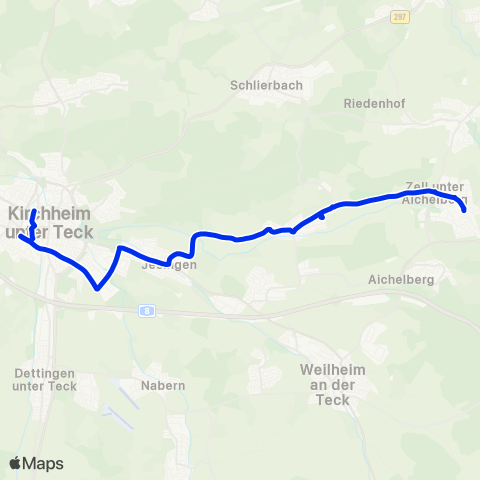 VVS Kirchheim (T) - Ohmden - Zell (A) map