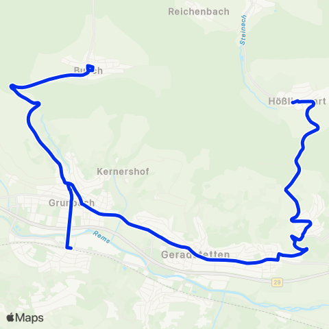 VVS Grunbach - Buoch - Hebsack - Rohrbronn map