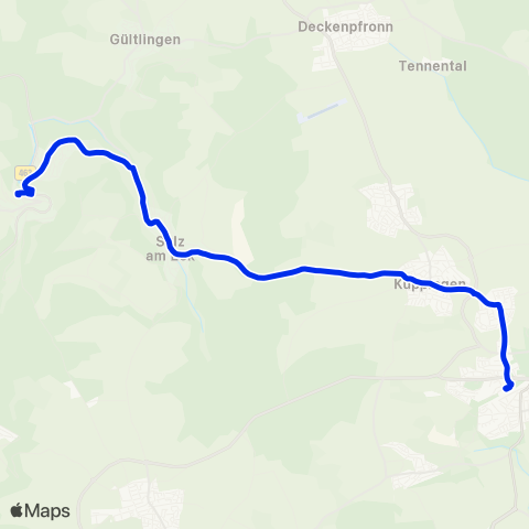 VVS Wildberg - Kuppingen - Herrenberg map