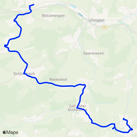 VVS Ebersbach - Roßwälden - Bad Boll map
