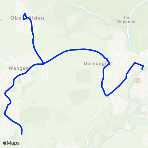 VVS Wangen - Oberwälden - Rechberghausen map