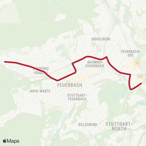 VVS Feuerbach Pfostenwäldle - Pragsattel map