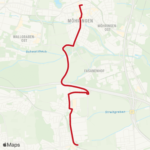 VVS Möhringen Bf - Leinfelden Neuer Markt map